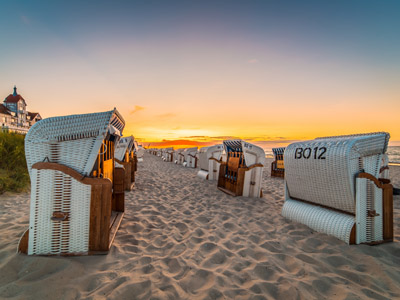 Strandkörbe auf der deutschen Insel Usedom