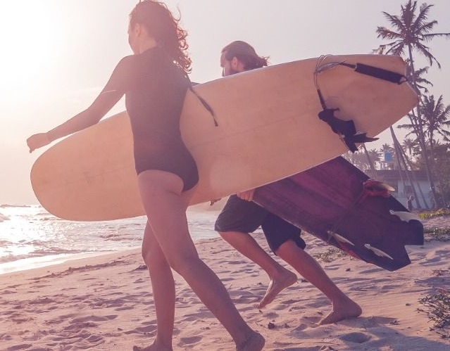 Surfer am Strand