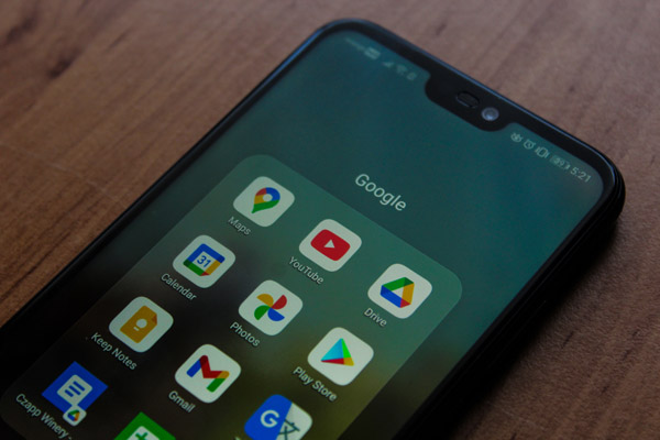Smartphone mit Google Apps