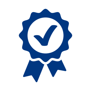 Gütesiegel in blau