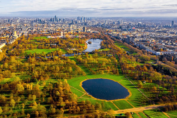 Der Hyde Park in London von oben