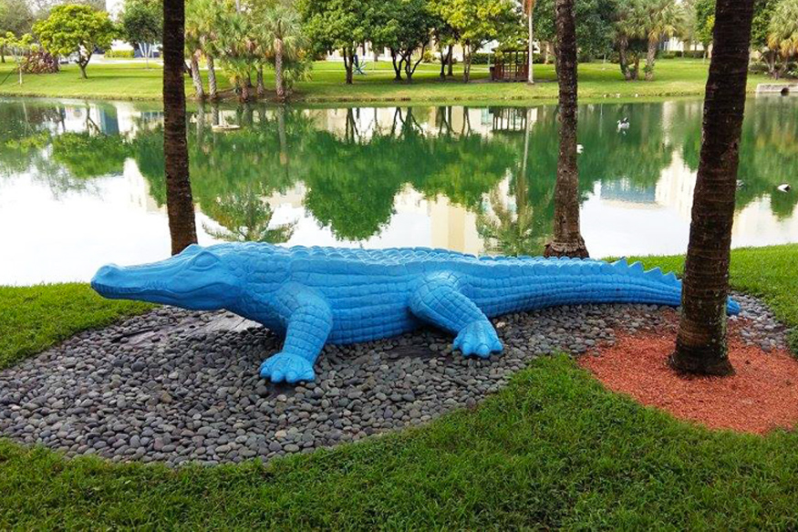 Alligator Skulptur in Miami und Urlaubsempfehlung für Florida